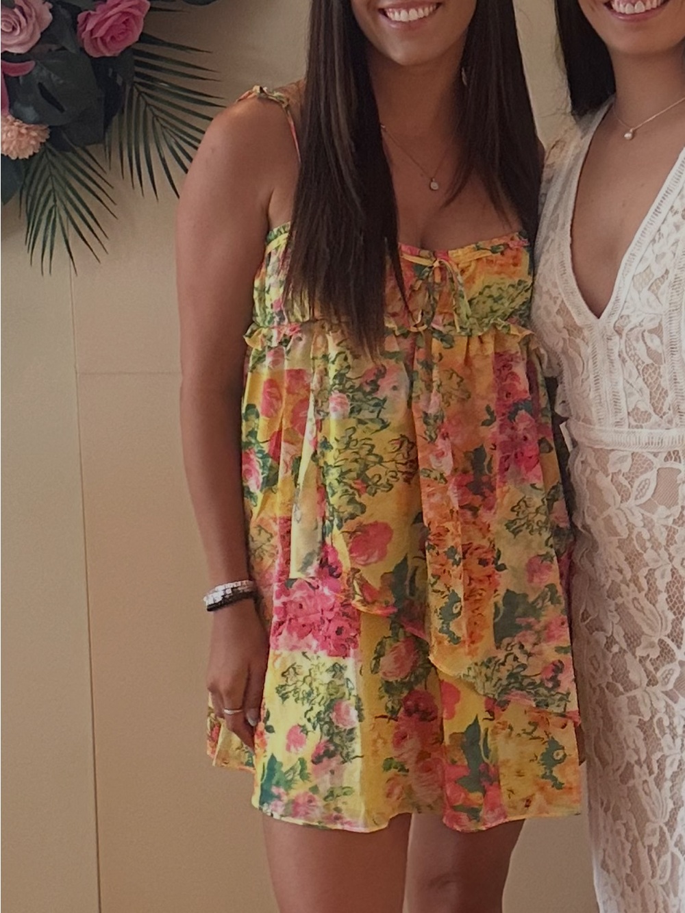 Yellow Floral Tiered Sundress